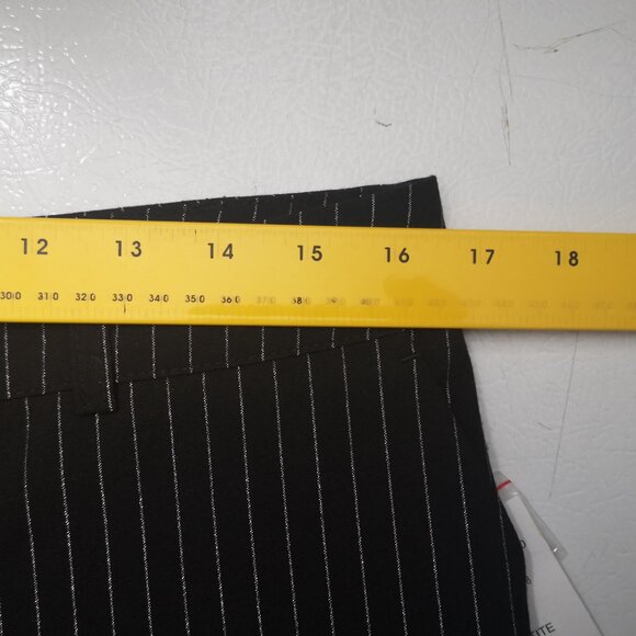 NWT Cleo Petite Ladies Size 10P Black w/ Silver Stripes Wide Leg Pants - Picture 11 of 13